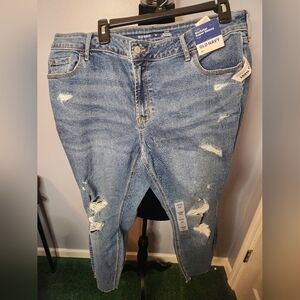 Old Navy Mid-Rise Rockstar Super Skinny Suze 20 Ankle Jeans NWT Robbie Distresse